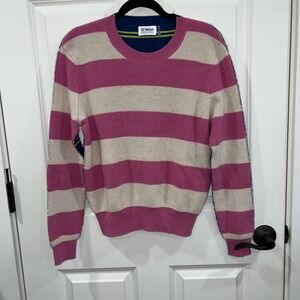 27 Miles Malibu Zhivago 100% Cashmere Striped Crewneck Sweater Size Large